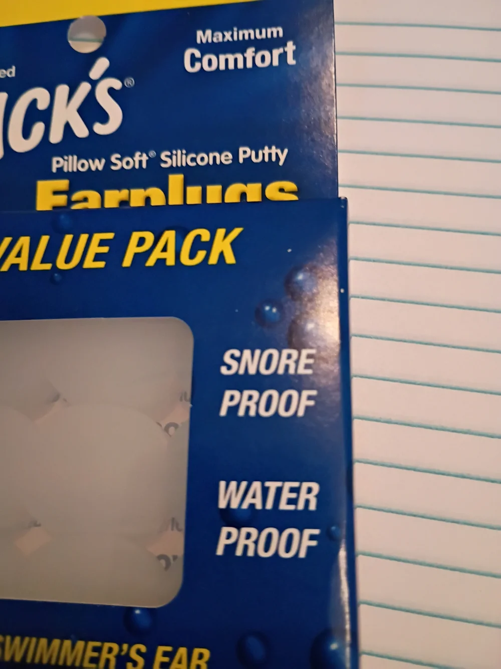 White Pillow Soft Silicone Putty Earplugs - 6 Pair Value Pack
